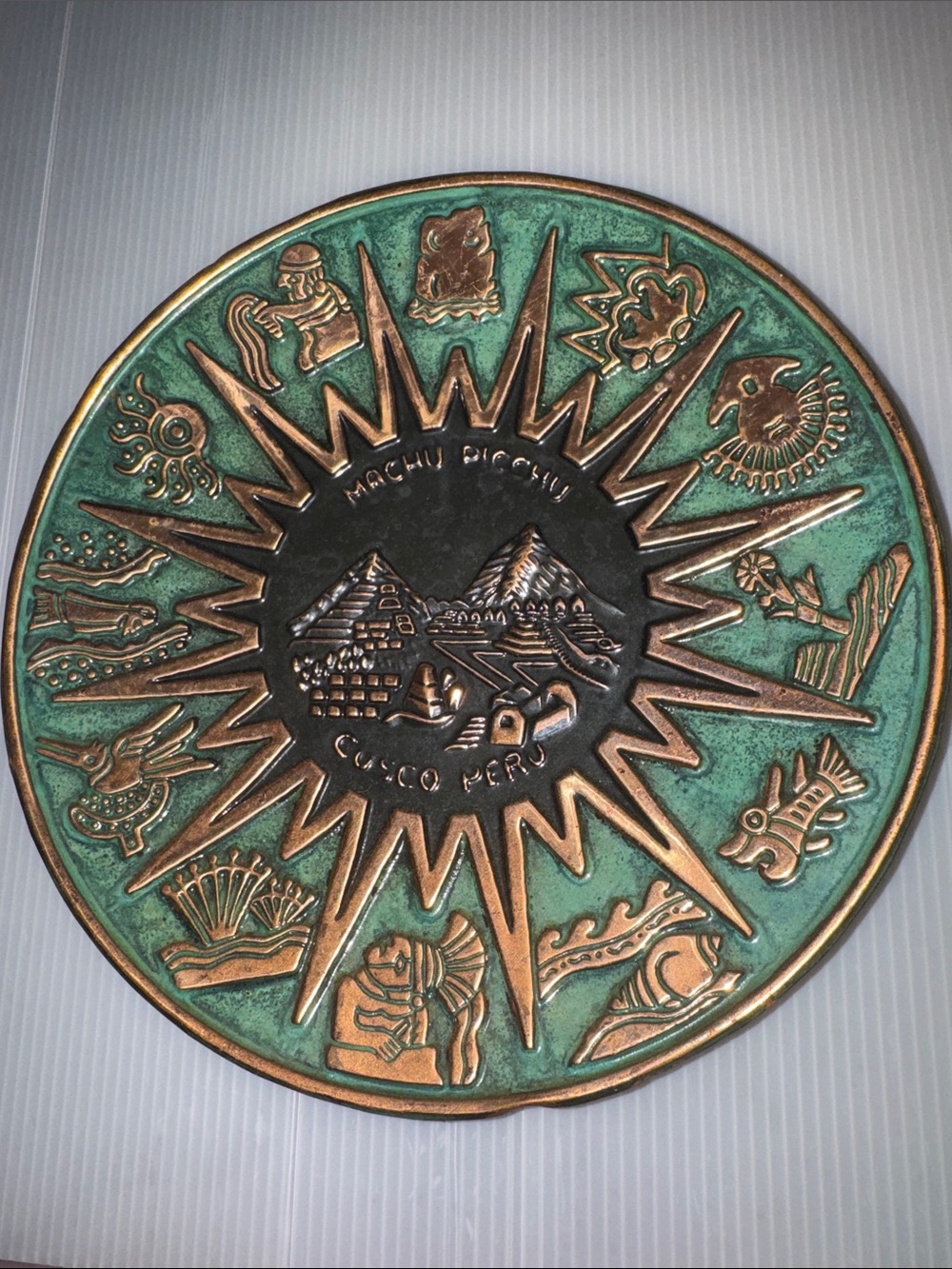 Machu Picchu Decorative Peruvian Copper Plate